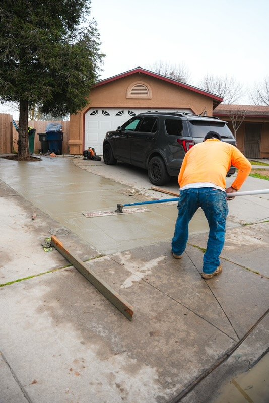 Concrete driveway